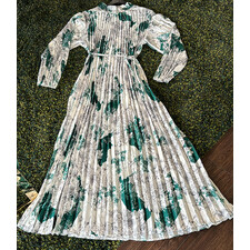 CRINKLE SILK LONG MAXI DRESS