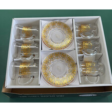 TEA CUP GLASS SET HEAVY DUTY 12PCS 5OZ