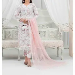 ORGANZA FLORAL PARTY WEAR WITH CLUTCH