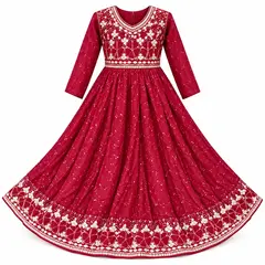 YOUNG GIRL FANCY MAXI DRESS COTTON