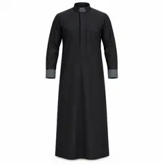 BLACK PATTERNED THOBE