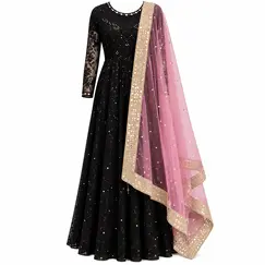 NET DUPATTA W MIRROR L BORDER