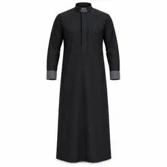 BLACK PATTERNED THOBE