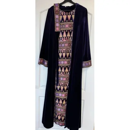 VELVET TATREEZ ABAYA 3PCS