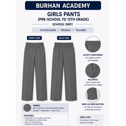 BURHAN GIRLS K–5 UNIFORM SET + HIJAB (FULL SLEEVE)