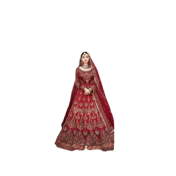 RED EMBROIDERY PAKISTANI PURE CHIFFON PARTY WEAR