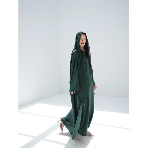 DUBAI PLAIN GREEN ABAYA