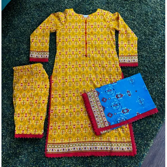3 PCS PRINTED LAWN SUIT