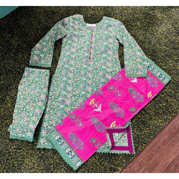 3 PCS PRINTED LAWN SUIT