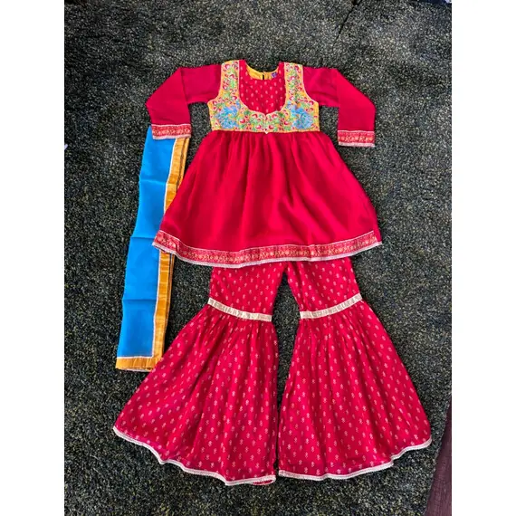 KIDS CHIFFON RED GOLD