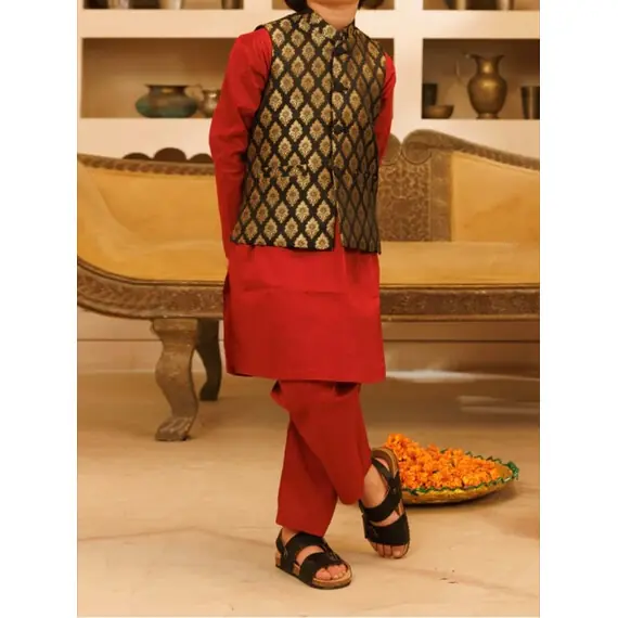 BOYS KAMEEZ PAJAMA W VEST