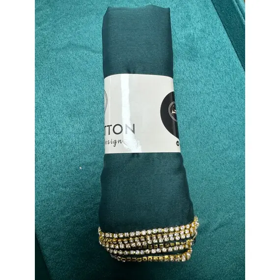 bottle green with gold trim