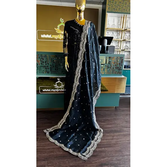 DUPATTA RAW SILK W GOLD EMBROIDERY
