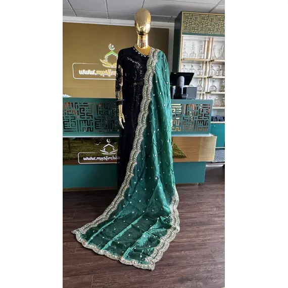 DUPATTA RAW SILK W GOLD EMBROIDERY