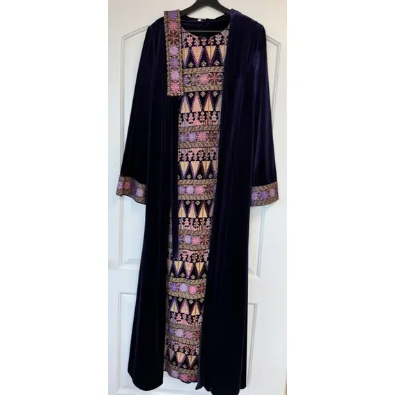 VELVET TATREEZ ABAYA 3PCS