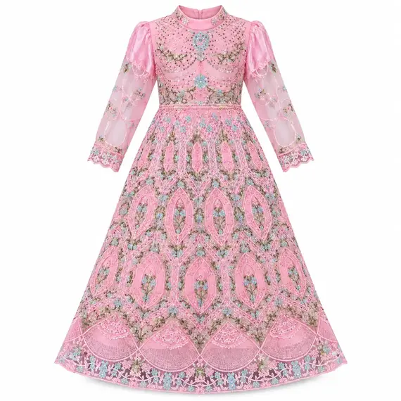 YOUNG GIRL FANCY MAXI DRESS NET