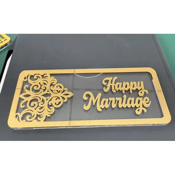 HEAVY ACRYLIC HAPPY MARRIAGE ENVELOPE