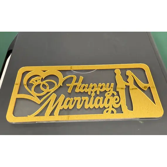 HEAVY ACRYLIC HAPPY MARRIAGE ENVELOPE