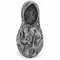 Black and white printed instant hijab with rounded fabric opening