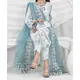 ORGANZA FLORAL PARTY WEAR WITH CLUTCH
