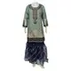 PAKISTANI BLUE ORGANZA SHARARA:GHAGRA CHOLI