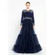 TK LONG SLEEVE MAXI TULLE GOWN