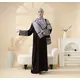 KEFFIYEH ABAYA W MATCHING CROSSBODY BAG-BLACK