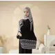 KEFFIYEH ABAYA W MATCHING CROSSBODY BAG-BLACK