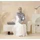 KEFFIYEH ABAYA W MATCHING CROSSBODY BAG-WHITE