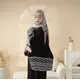 KEFFIYEH ABAYA W MATCHING CROSSBODY BAG-BLACK