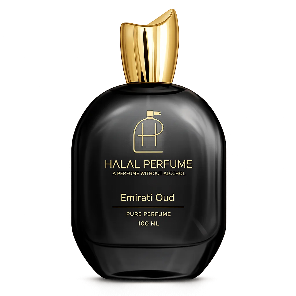 Emirati Oud alcohol-free perfume bottle and box